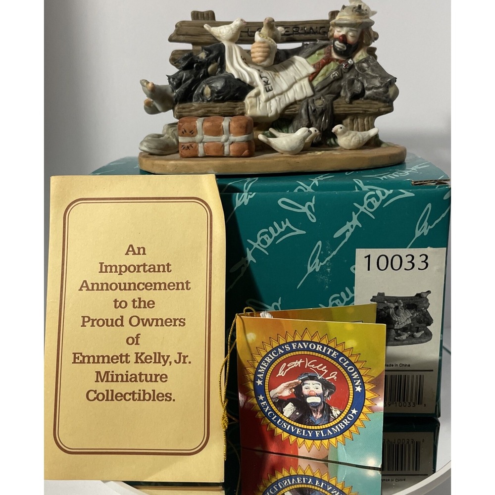 Emmett Kelly Jr "No‎ Loitering" Collectible Clown  Figurine, Flambro With Box